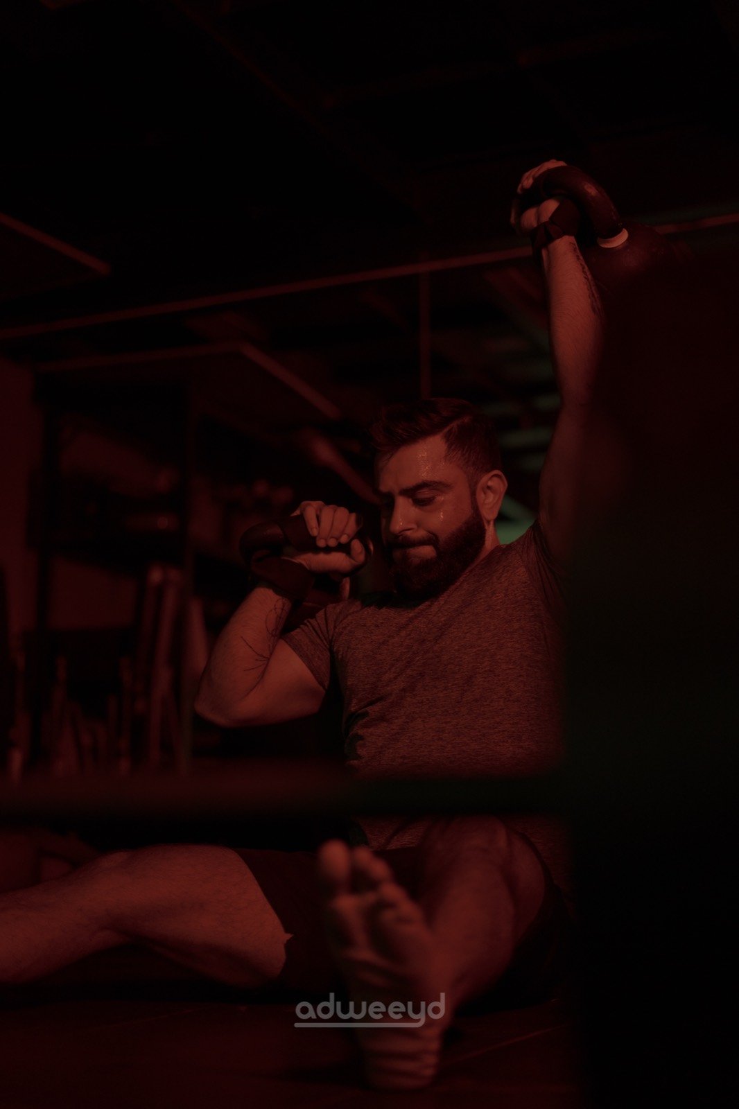 Vishnu Baburaj — strength and conditioning coach mid-workout