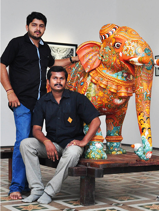Traditional Wooden Carving Painting