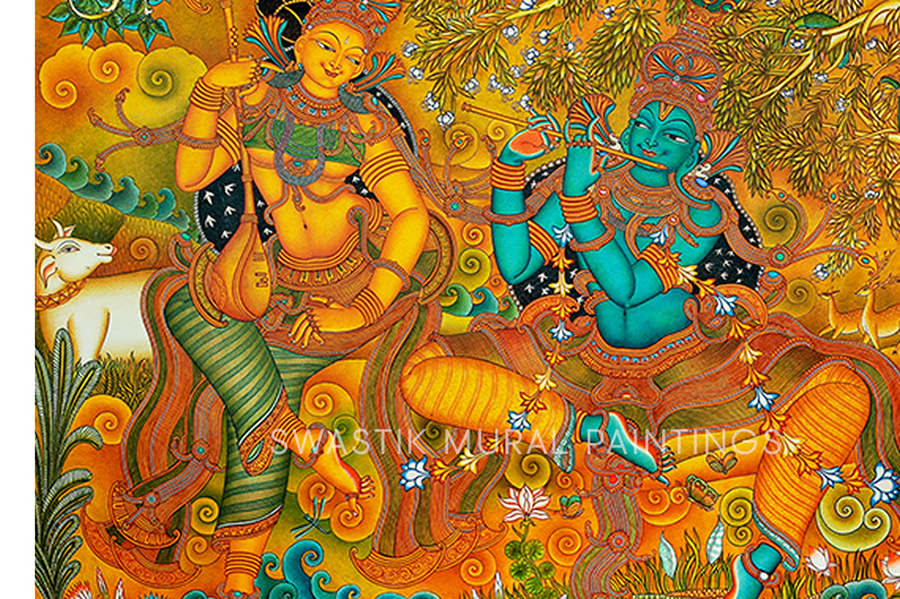 Radha Krishna Mural Painting