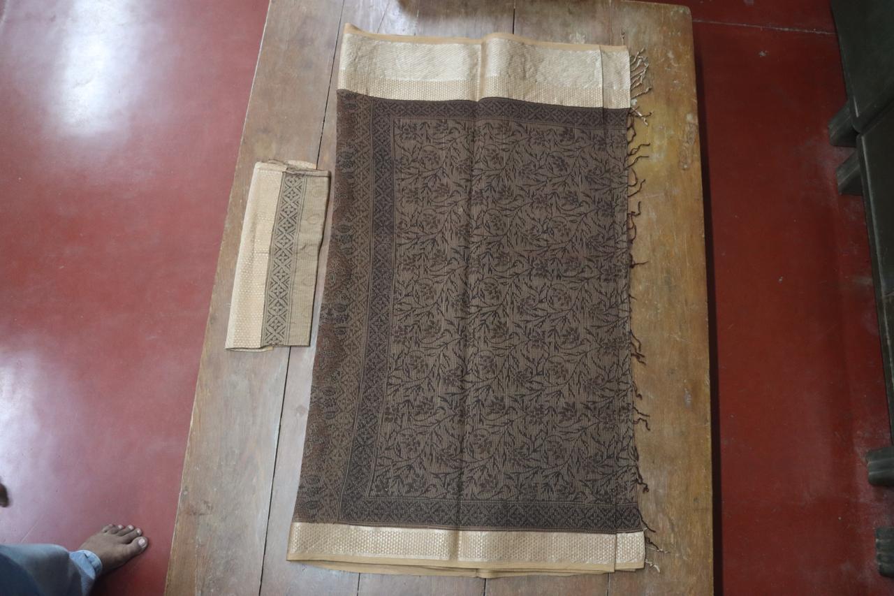 Kalamkari saree detail from Rajkamal Kalakshetra
