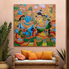 Kairali Artisan Store — handcrafted Kerala mural art displayed in a room setting