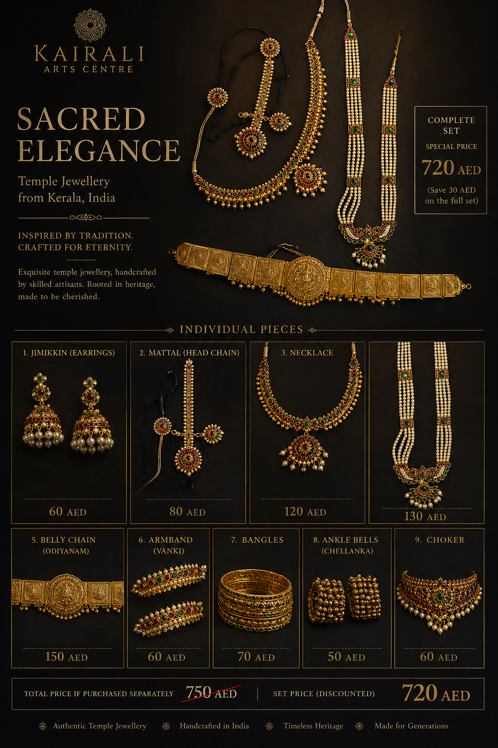 The 9-piece Sacred Elegance temple jewellery line